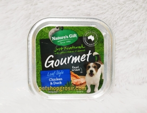 Makanan Basah / Kornet Anjing Nature's Gift Gourmet Chicken & Duck Loaf Style 100gr