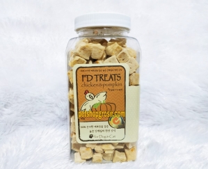 Snack Anjing & Kucing FD Treats Chicken with Pumpkin Cube for Dog & Cat 95gr