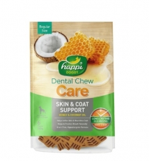 Snack Anjing Happi Doggy Dental Chew Care Skin & Coat Support Fennel Grass & Honey 150g